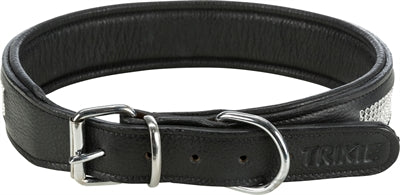 Trixie Halsband Hond Active Comfort Met Strass Steentjes Leer Zwart