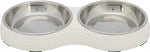 Trixie Voerbak Kat Dubbel Melamine / Rvs Wit