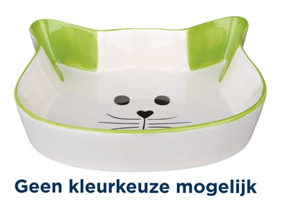 Trixie Voerbak / Waterbak Kattenhoofd Met Gezicht KeramiekAssorti