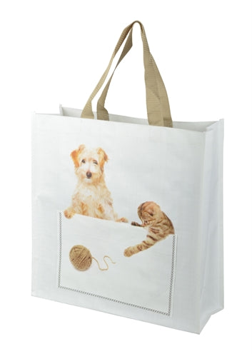 Merkloos Shoppingbag Kiekeboe Hond / Kat Assorti