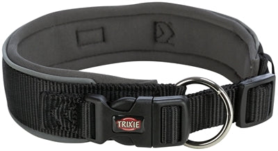 Trixie Premium Halsband Hond Extra Breed Zwart / Grafiet Grijs