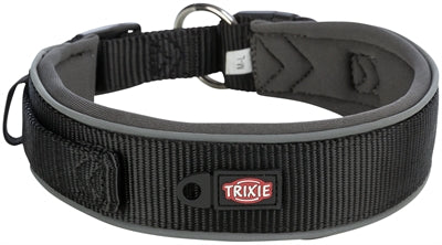 Trixie Premium Halsband Hond Extra Breed Zwart / Grafiet Grijs