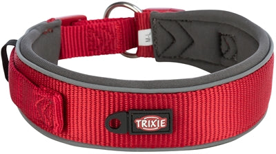 Trixie Premium Halsband Hond Extra Breed Rood / Grafiet Grijs