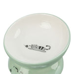 Trixie Voerbak / Drinkbak Kat Verhoogd Keramiek Salie / Wit 150 Ml 13 Cm