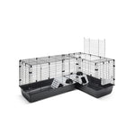 Savic Clubix Corner Knaagdierkooi Zwart 146,5/100X50X63,5 Cm