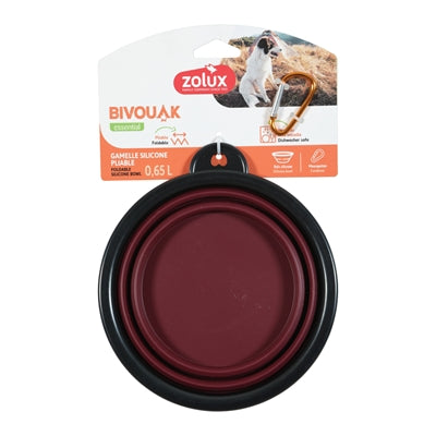 Zolux Bvk Voerbak Opvouwbaar Siliconen Rood16 Cm 650 Ml