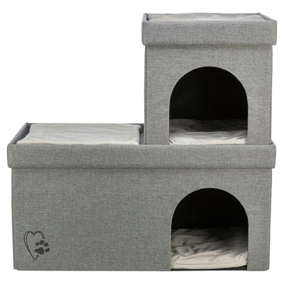 Trixie Kattenmand / Kattenhuis Kimy Soft 2 Verdiepingen Lichtgrijs 76X37X72Cm