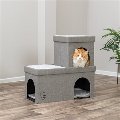 Trixie Kattenmand / Kattenhuis Kimy Soft 2 Verdiepingen Lichtgrijs 76X37X72Cm