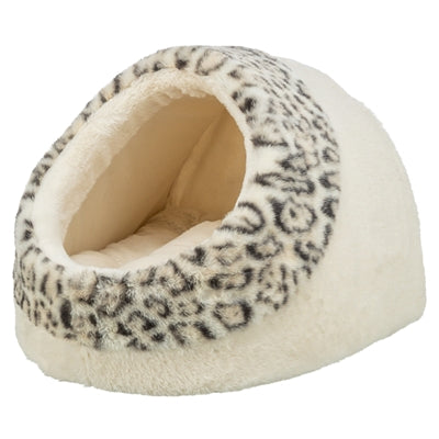 Trixie Kattenmand Iglo LeoSoft Pluche Creme / Panterprint 35X41X26 Cm