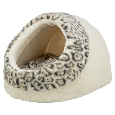 Trixie Kattenmand Iglo LeoSoft Pluche Creme / Panterprint 35X41X26 Cm