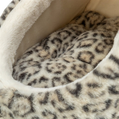 Trixie Kattenmand Iglo LeoSoft Pluche Creme / Panterprint 35X41X26 Cm
