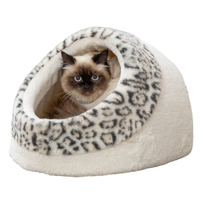 Trixie Kattenmand Iglo LeoSoft Pluche Creme / Panterprint 35X41X26 Cm