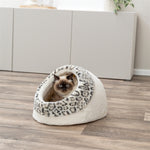 Trixie Kattenmand Iglo LeoSoft Pluche Creme / Panterprint 35X41X26 Cm