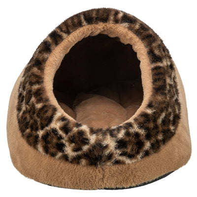 Trixie Kattenmand Iglo LeoSoft Pluche Bruin / Panterprint 35X41X26 Cm