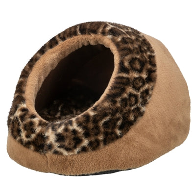 Trixie Kattenmand Iglo LeoSoft Pluche Bruin / Panterprint 35X41X26 Cm