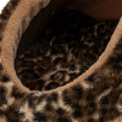 Trixie Kattenmand Iglo LeoSoft Pluche Bruin / Panterprint 35X41X26 Cm