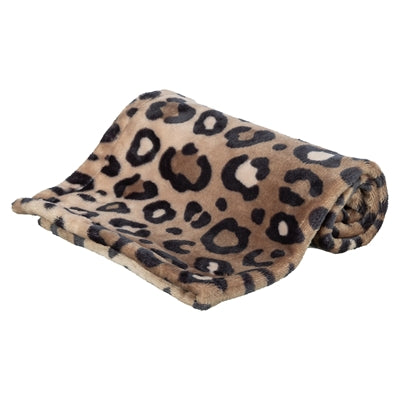 Trixie Hondendeken Leo Soft Pluche Bruin / Panterprint 70X50 Cm