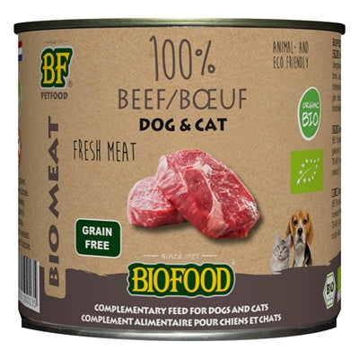 Bf Petfood Biofood Organic Kat 100% Rund Blik 12X200 Gr