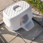 Trixie Kattenbak Davio Top Outdoor Met Kap Grijs / Wit 56X39X39 Cm