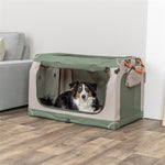 Trixie Kennel Comfy Bench Stof / Reismand Olijfgroen / Beige 47,5X70X44,5 Cm