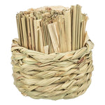 Trixie Mand Gras Met Hooi / Maisbladeren / Houten Stokjes 9X9X9 Cm