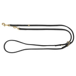 Trixie Hondenriem Pure Verstelbaar Leer Zwart M-L 200X2 Cm